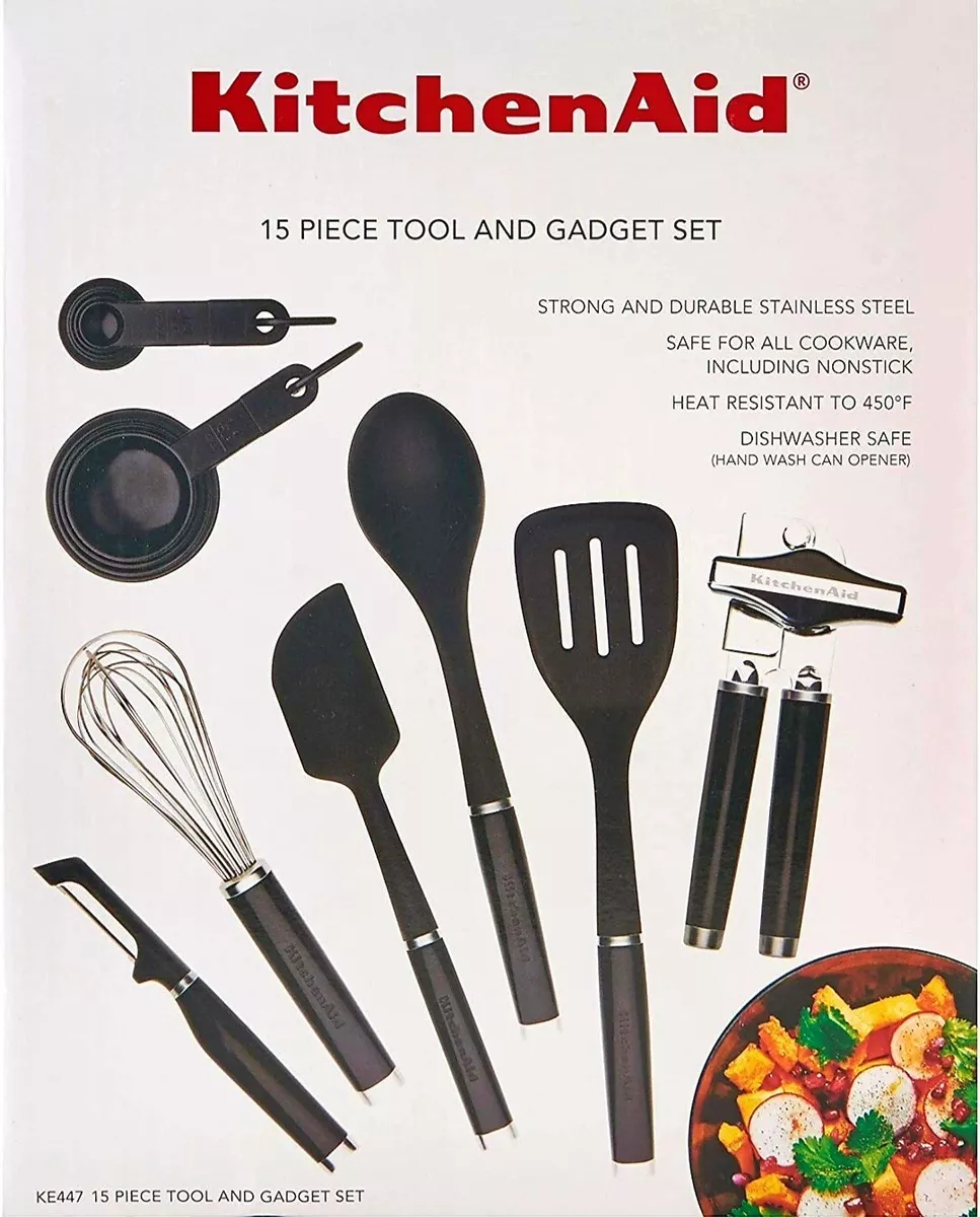 KitchenAid 15-Piece Black Classic Tool and Gadget Set KE447BXOBA - The Home  Depot