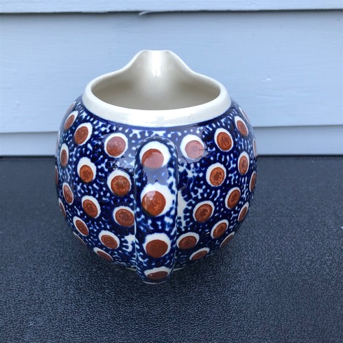 BOLESLAWIEC CREAMER PITCHER POLISH POTTERY STONEWARE POLAND HAND MADE - 第 2/7 張圖片
