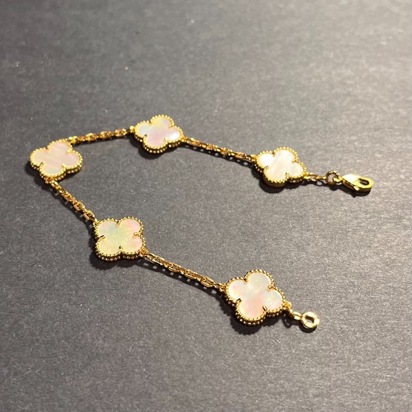 Alternate view of 18k Gold Plated Mother Pearl Lucky Bracelet 7.5"