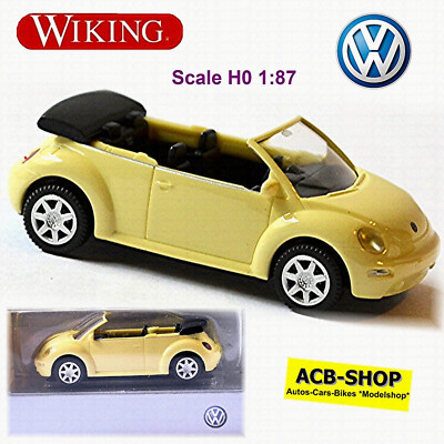 VW New Beetle Typ 9C Cabrio 2003-06 gelb mellowyellow 1:87 Wiking Werbemodell