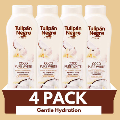 Tulipan Negro Coco Pure White Shower Gel 21.9 fl oz (4-Pack)