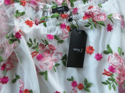 white dress with pink and green flowers White And Pink Floral High Low Dress With Lace Back main image 0