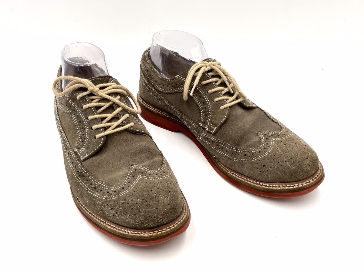 1901 Wingtip Oxford Shoes Mens 8.5 Tannish Gray Leather City  display picture 2