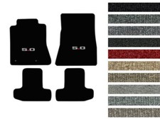 New! 1979 - 2024 Ford Mustang CARPET Floor Mats w/ Embroidered 5.0 Logo 4pc Set