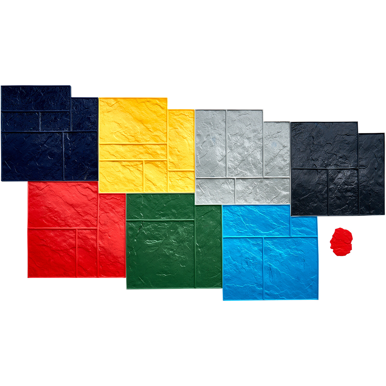 Moule de texture de peau en polyuréthane VEVOR gris 7 pièces pour tamponnage de béton
