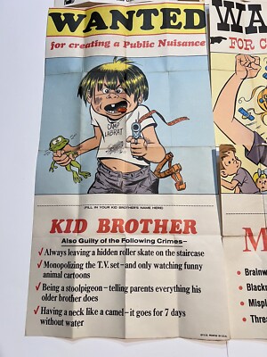 Vintage Topps Wanted Poster Kid Brother Cheapskate Principal