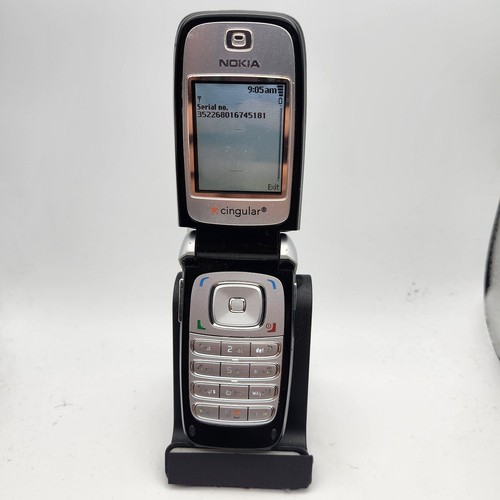 Nokia 6102i Vintage Flip Phone (Cingular) - Black/Silver - ASIS #1386 - Picture 3 of 8