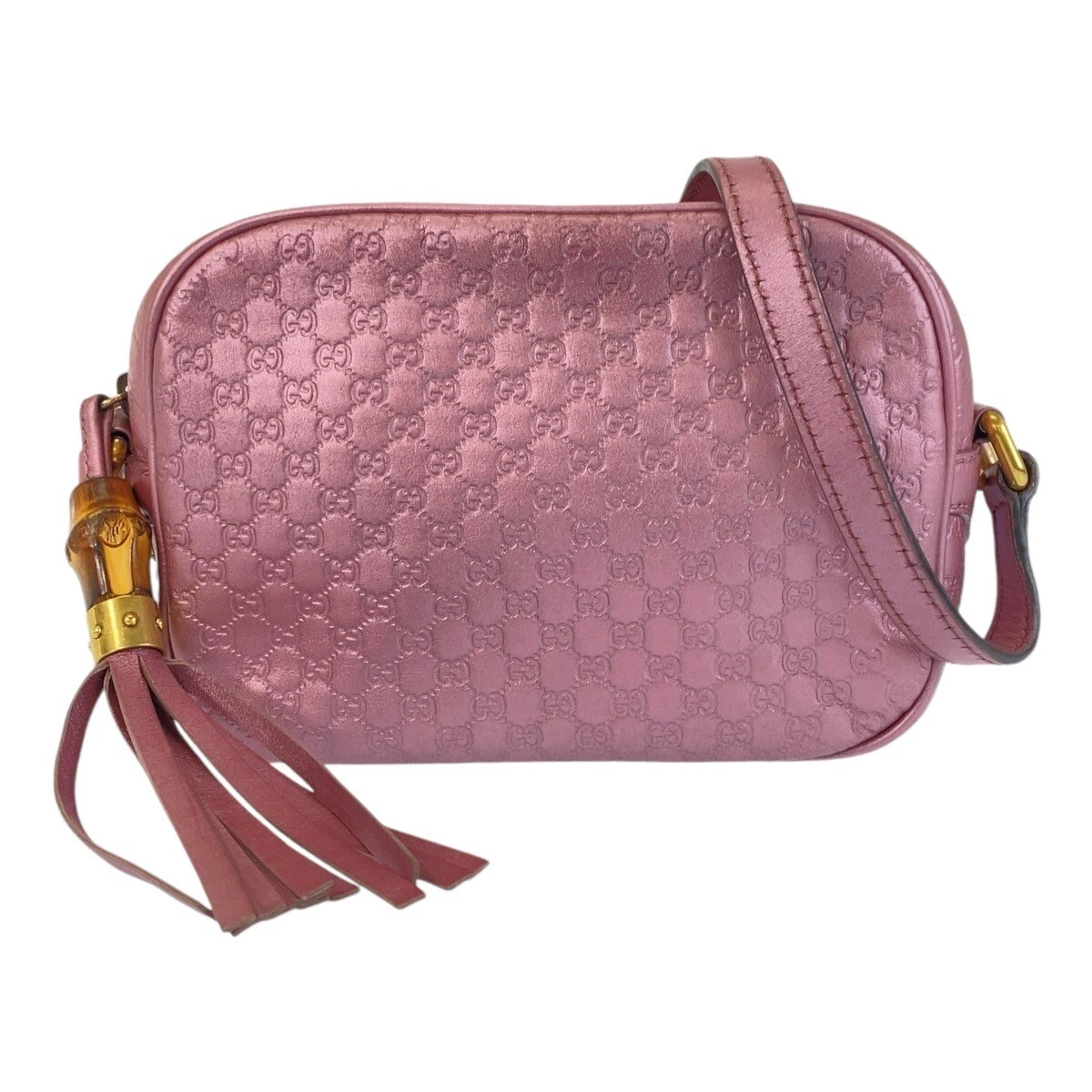 GUCCI Micro Guccisima 309538 Sac à bandoulière diagonale Pochette rose métallisé