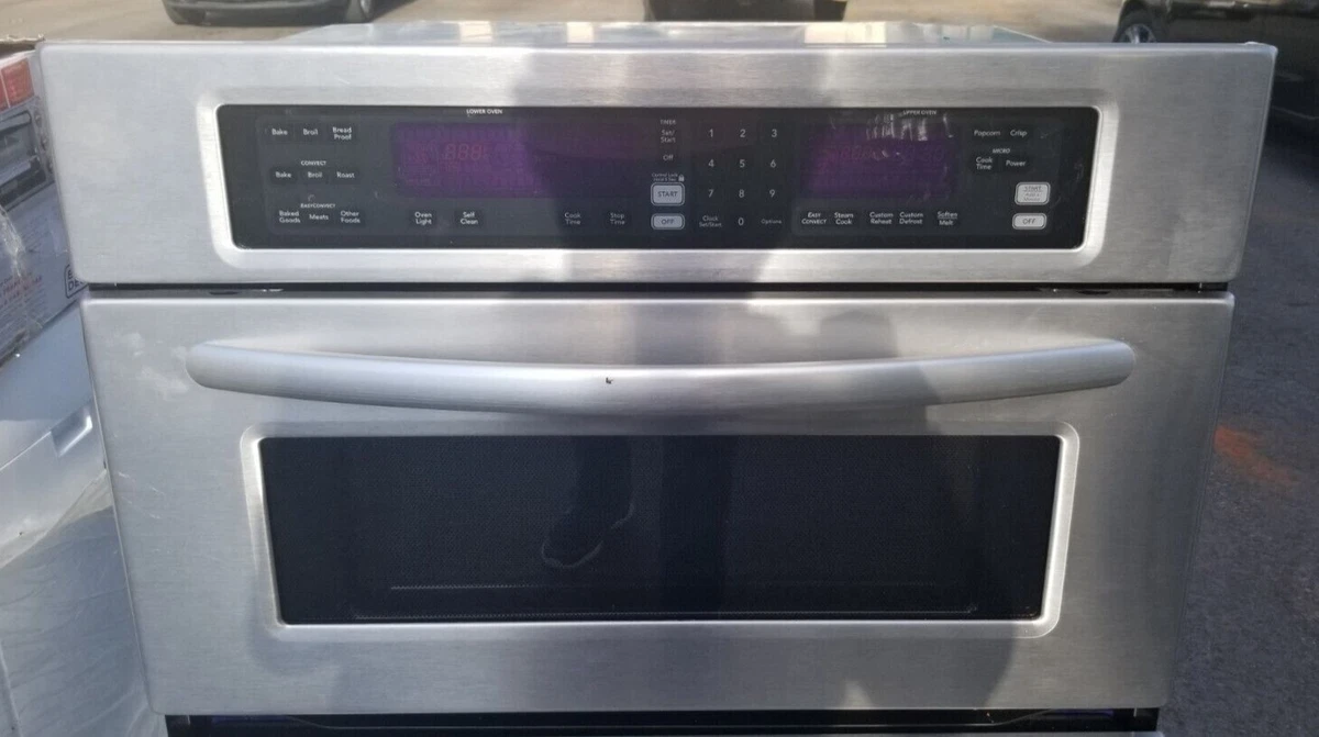 KitchenAid KEMS308SSS 30 in Self Cleaning Electric Microwave Wall Oven Combo