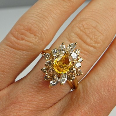 yellow sapphire and diamond ring