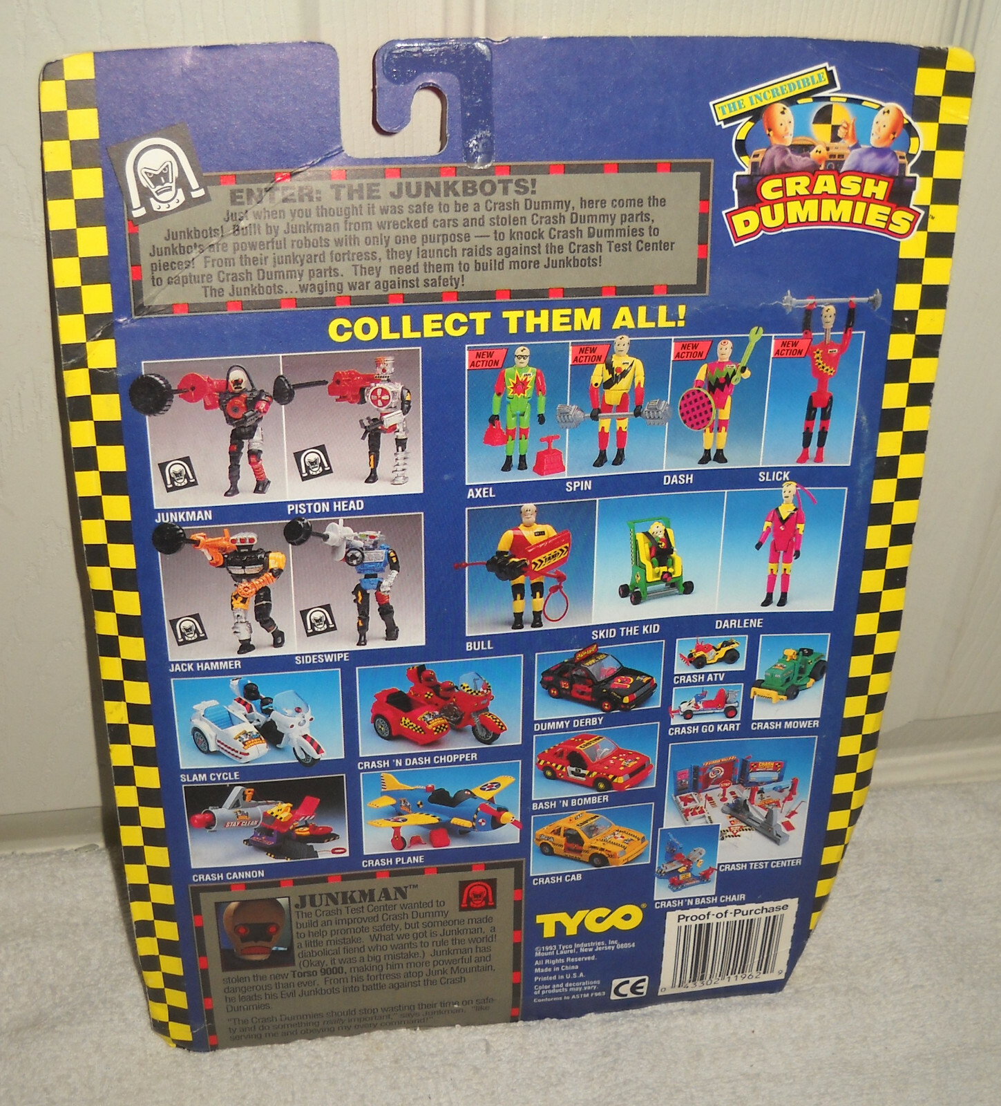 11007 NOC Vintage Tyco The Incredible Crash Dummies Junkman Figure