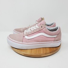 Vans Old Skool Womens 6 Shoes Pink Canvas Suede Sneakers Lace Up Low Skate