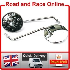 Yamaha SR125-SR250-SR400 Round Chrome Motorcycle Mirrors Pair 10mm-M10 Fixing