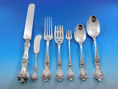 Majestic by Alvin Sterling Silver Flatware Set for 12 Service 93