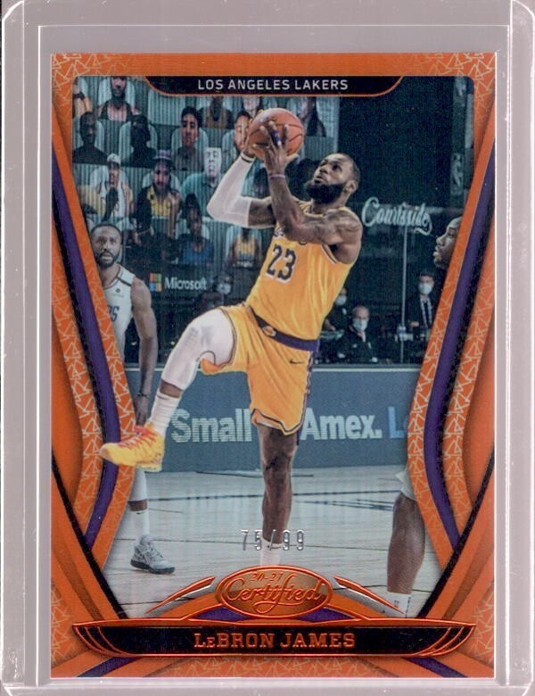 LeBRON JAMES 2020-21 Panini Certified #55 Mirror Orange Parallel #75/99