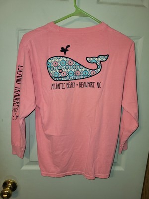 Blue 84 Island Traders Beaufort,N.C. Coral Whale   Short Sleeve T-Shirt Girls L
