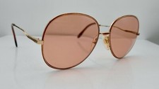 Vintage Rainbow Chantal Brown Gold Metal Oval Sunglasses FRAMES ONLY Italy