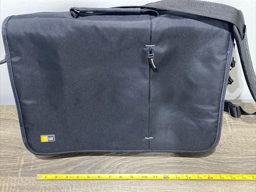 CASE LOGIC Black Messenger 16” Nylon Laptop Case Carry Bag NWOT - Picture 2 of 7