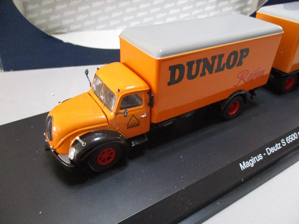 DV8275 SCHUCO 1/43 MAGIRUS DEUTZ S 6500 MIT ANHANGER DUNLOP REIFEN Ref 03171 - Photo 3/4