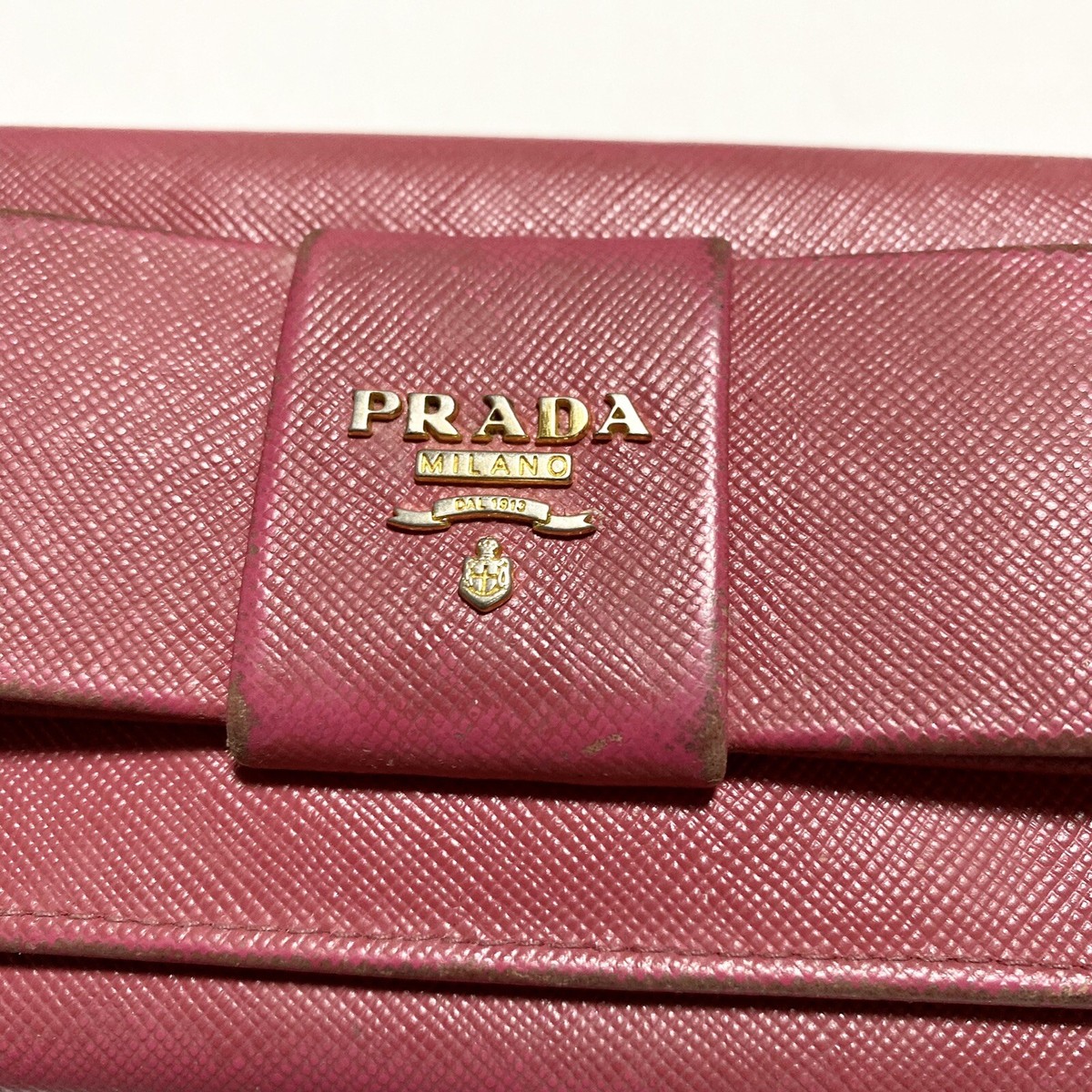 PRADA Saffiano Long Wallet Ribbon Pink | eBay