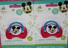 2X Baby Girl Disney Mickey Mouse Orthodontic Pacifier BPA Free RED NIP
