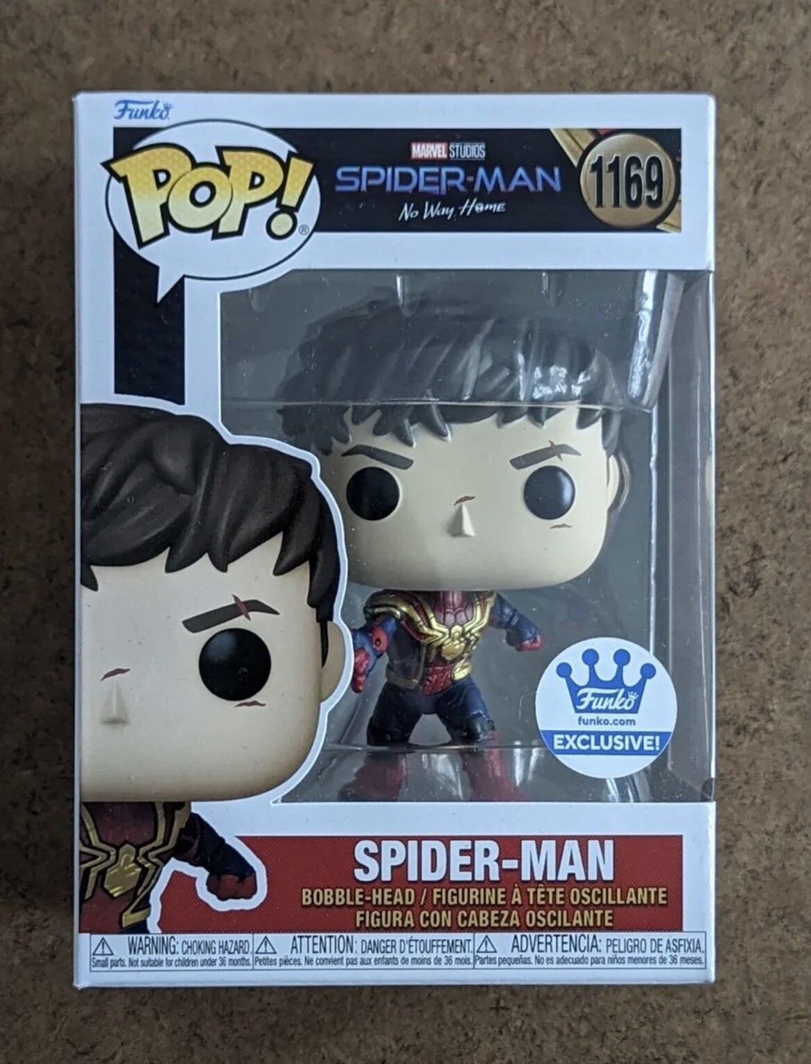 Funko Pop Spider-Man Desenmascarado Metálico 1169 No Way Home Marvel Edición Limitada