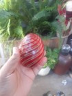Vintage Art Glass Red & Gold Swirls Paperweight. — photo 3