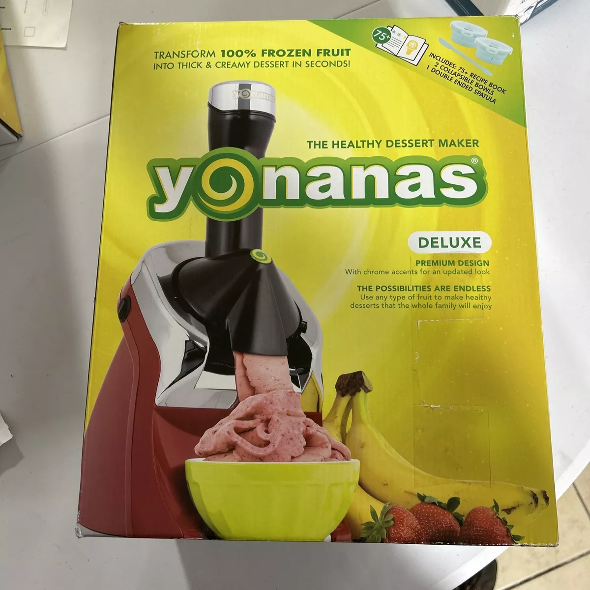Yonanas Elite Frozen Treat Maker with Recipes Model 988 red. UPC