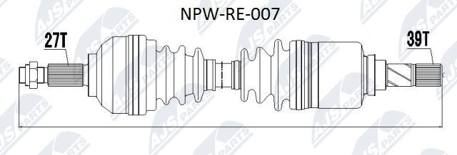 DRIVE SHAFT NPW-RE-007 FOR RENAULT TRAFIC/II/Van/Platform/Chassis/Bus OPEL - Image 4