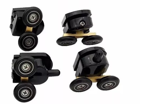 4 Pcs Black Shower Door Rollers Runners Wheels 23mm Top Bottom Replacement - Picture 9 of 9
