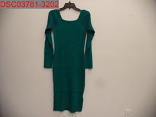 Shein Women's Teal Belted Rib Knit Scoop Neck Dress L (8/10) B2109280998739