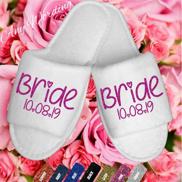 pink bridesmaid slippers