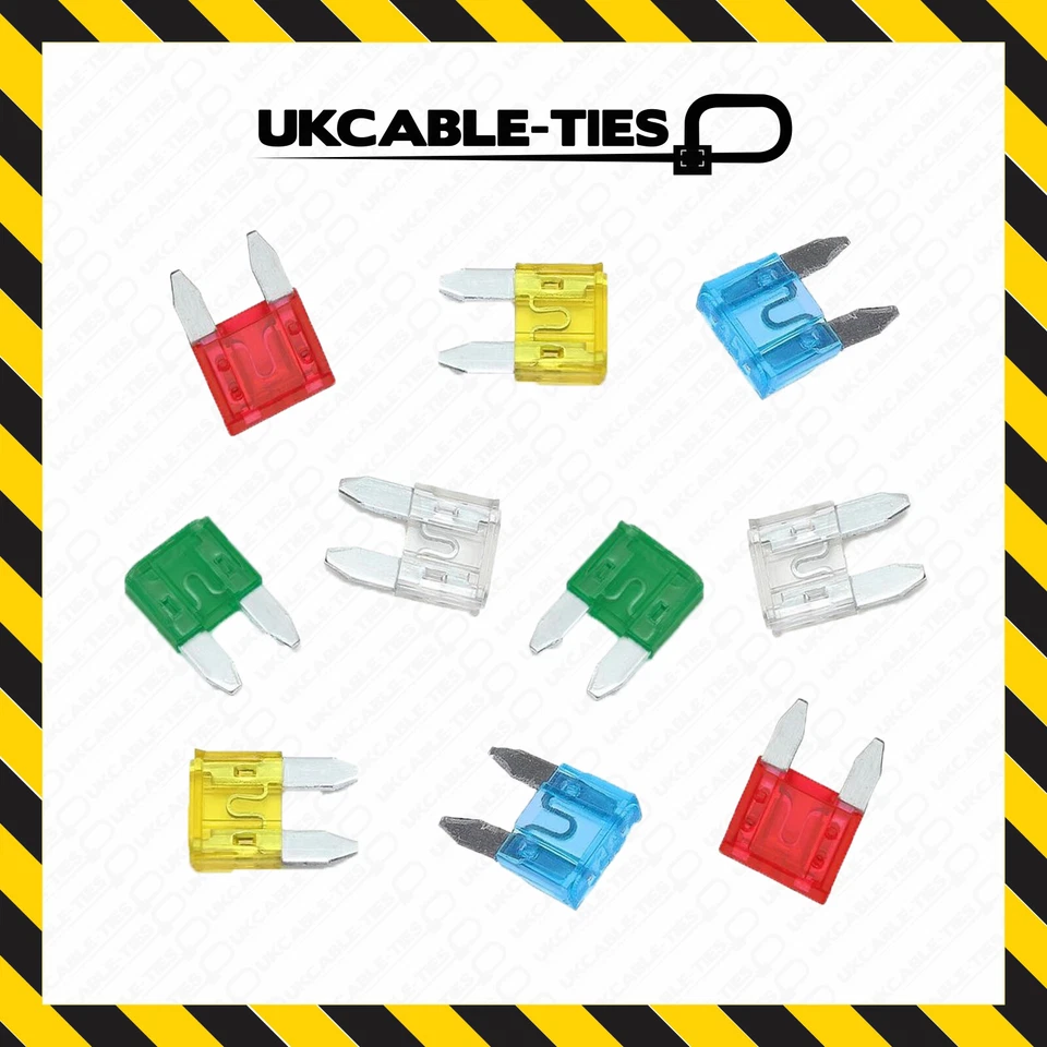 UKCABLE-TIES All Amperage Small Mini Blade Fuses For Car Van Trucks bike fuse