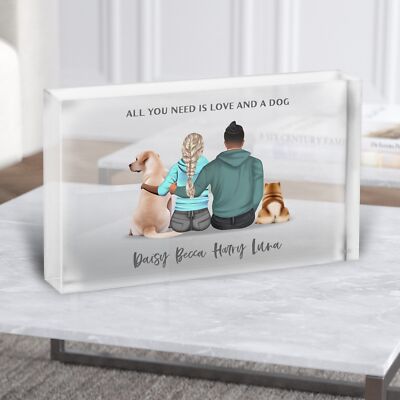 All You Need Is Love Geschenk für Sie oder ihr personalisiertes Paar klar Acrylblock