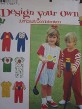 UNCUT Vintage Simplicity SEWING Pattern Toddler Jumpsuit 9525 Design Your Own FF