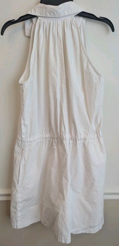 Vintage Diana Von Furstenberg White Romper Halter Button Up Cinch Waist Size L - Picture 3 of 5