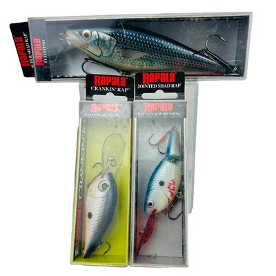 Lot 3 New Rapala fishing Lures Super Crankin Jointed Shad Rap