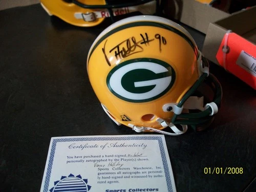 Green Bay Packer Vonnie Holliday #90 autographed mini helmet new with COA