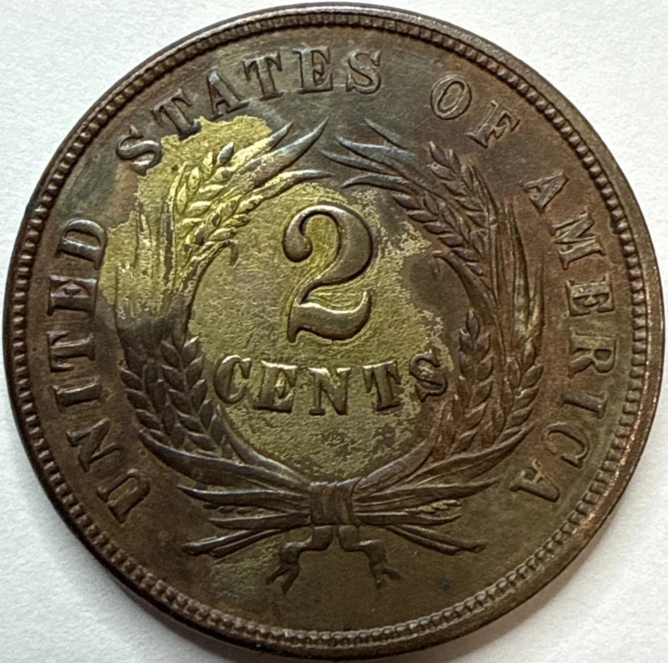 1864 2 Cent Piece 2c Exact Coin Imaged #2C156 - Image 2 of 2