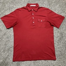 Criquet Shirt Mens Medium Polo Organic Peru Cotton Pocket Classic Preppy Golf