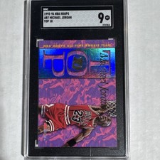 SkyBox 1995-96 NBA Hoops Michael Jordan Top 10 AR7 Insert Hologram Bulls SGC 9