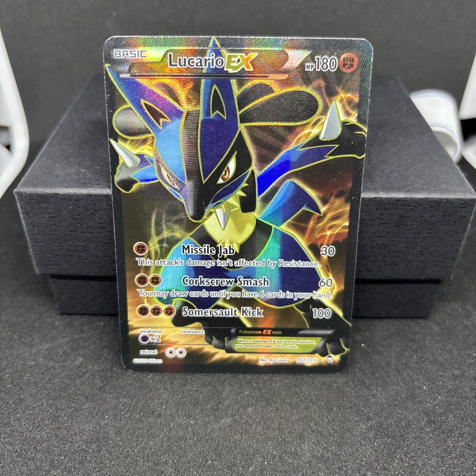 Pokemon TCG Lucario EX XY Furious Fists 107/111 Ultra Rare Full Art Holo Card