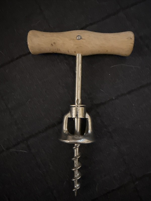 Vintage Wood Handle Bell Corkscrew Wine Bottle Opener Made in Italy