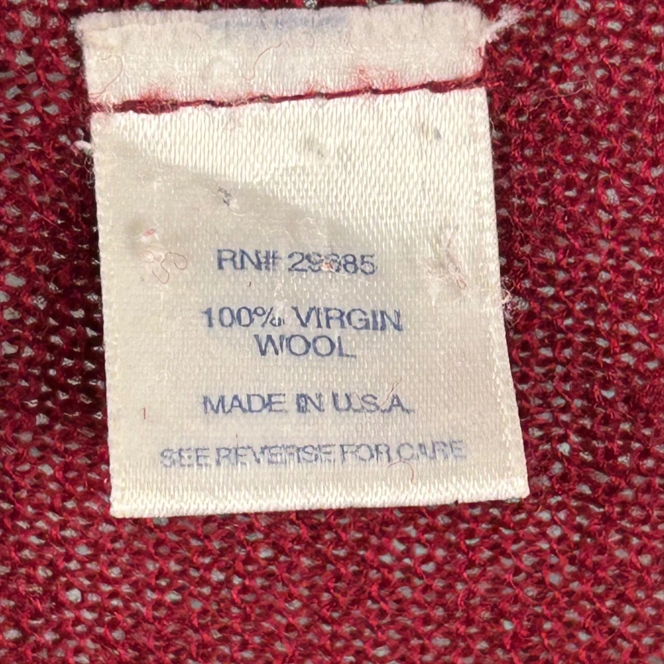 Pendleton 100% Pure Virgin Wool Cardigan Sweater Men Burgundy Large USA Made VTG - Image 4 of 4