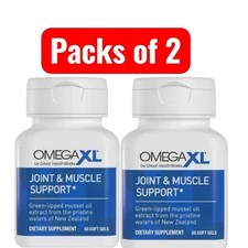 Omega XL Pack of 2 Natural Joint  Muscle Support 60ct Softgels, Exp 12/28
