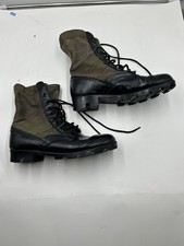 Stivali giungla Vietnam taglia 9 R pelle tela suola panama esercito militare tattici