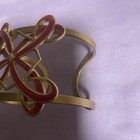 Vintage “NRO” Matte Gold Tone Pink Enamel Cuff — photo 2