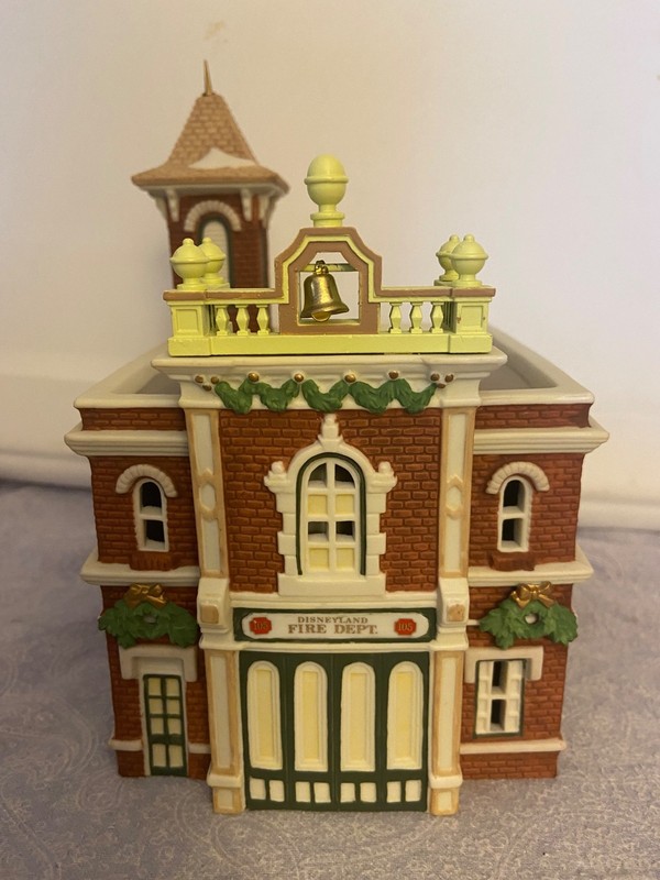 Dept 56 Heritage Village Disney Parks Fire Department with light band cord