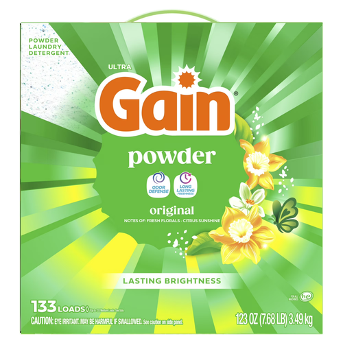 2 Pack Gain Powder Laundry Detergent, Original Scent, 123 oz, 133 Loads - Picture 3 of 10