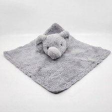Parents Choice Elephant Plush Baby Security Blanket Lovey Gray Polka Dot Satin